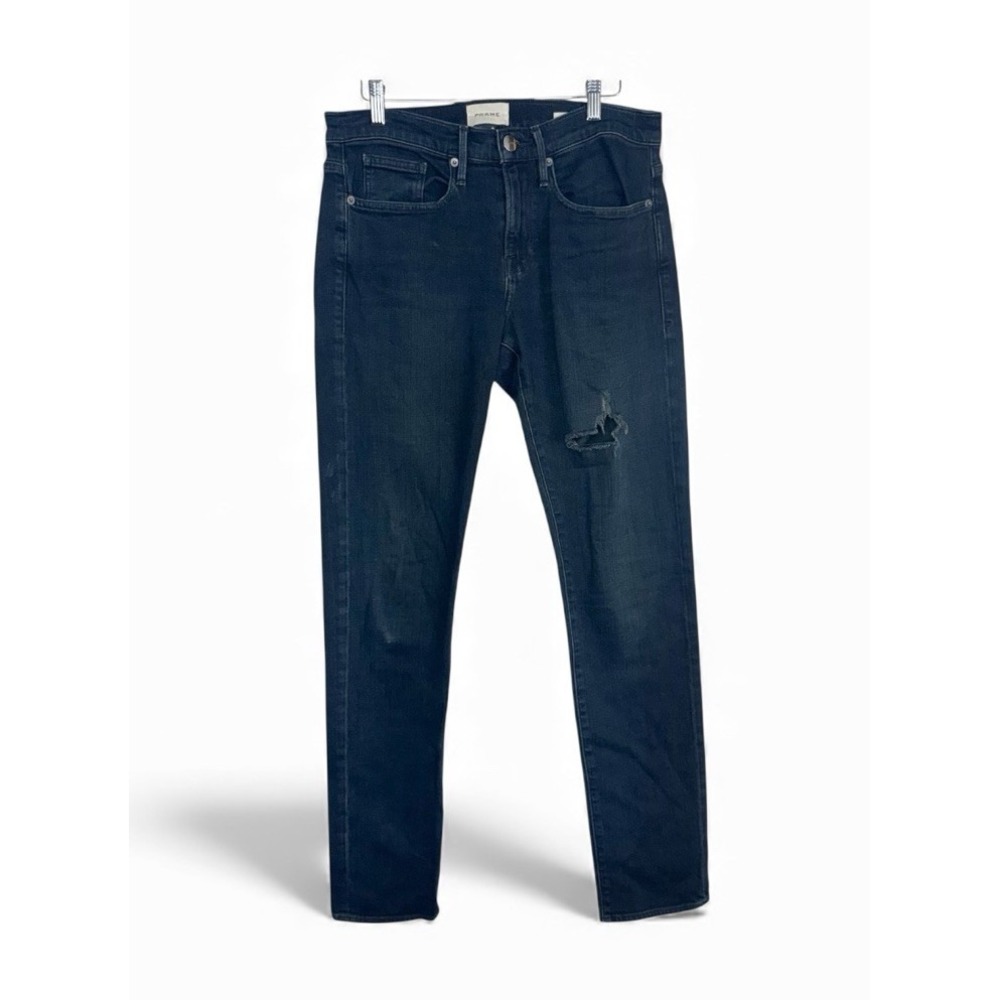 FRAME L'Homme Slim Jeans Mens 30x33 Placid Wash Stretch Casual Denim Distressed